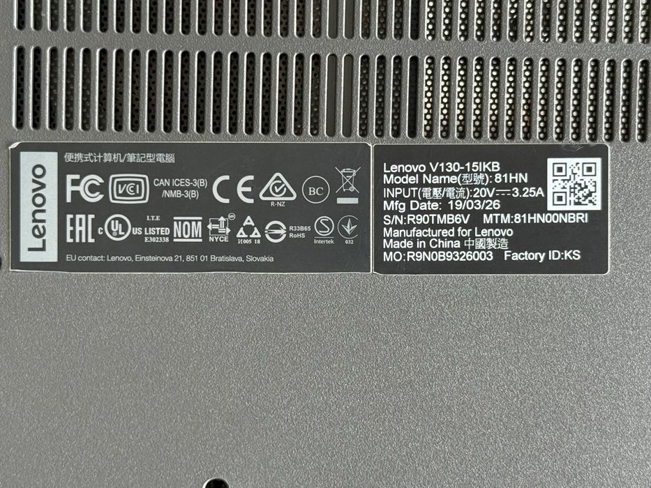 Laptop Lenovo V130-15IKB, intel i5 7200, 2.5Ghz