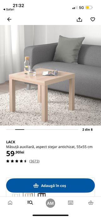 Măsuță cafea IKEA LACK 55 x 55 cm