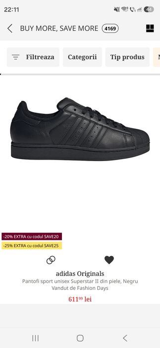Adidas Superstar  Noi in cutie 42.5 full black leather *nike*puma*reebok*fila