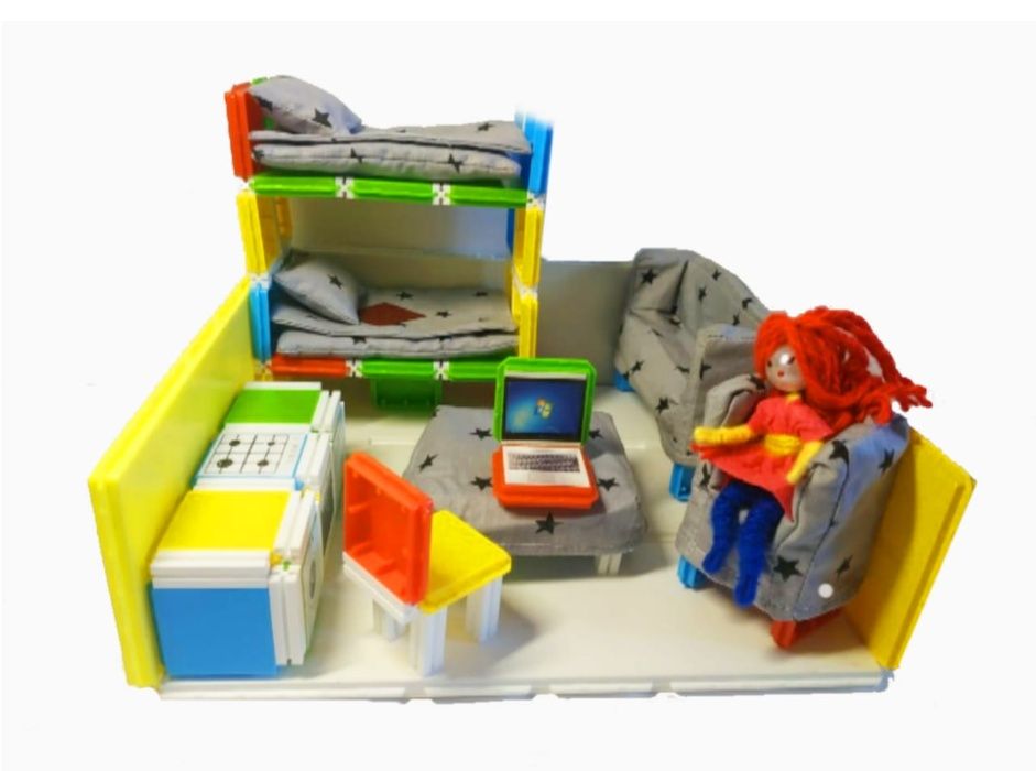 Домик для куколок с 2-х ярусной кроваткой.  Доставка по Казахстану.