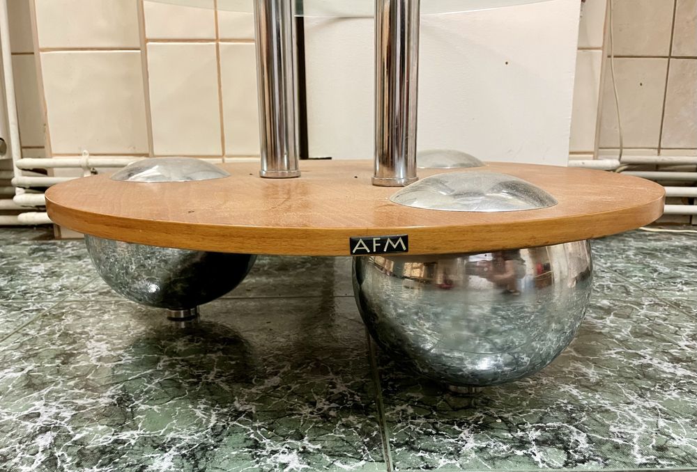 Masa cafea, sticla, lemn, inox