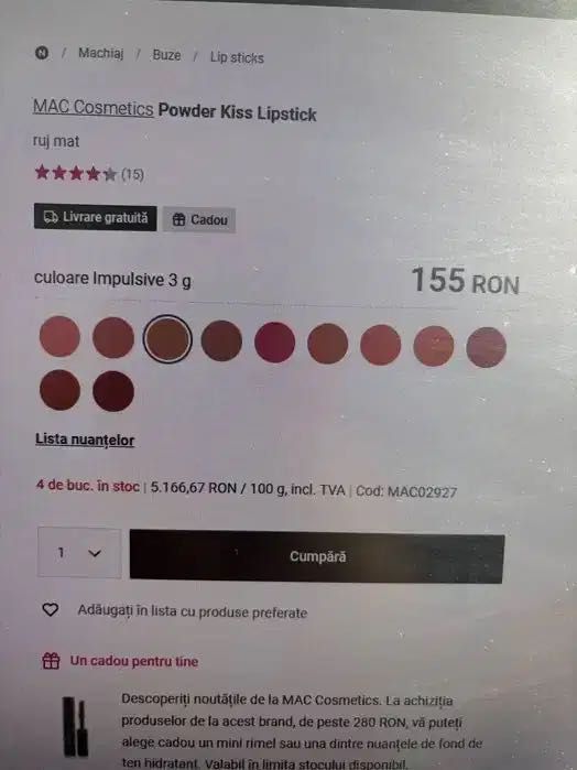 Ruj Mac Powder Kiss mat Impulsive