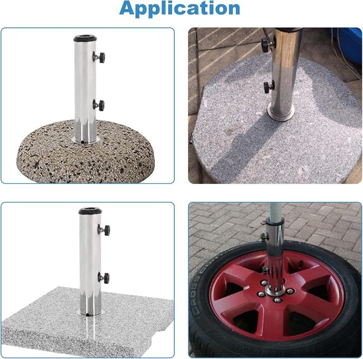 Универсална стойка за чадър от неръждаема стомана с адаптери