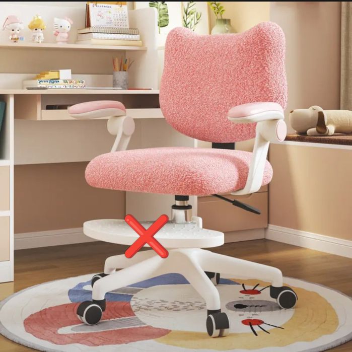 (Sf-25) Детское кресло без подставки для ног розовый и светло-серый цв