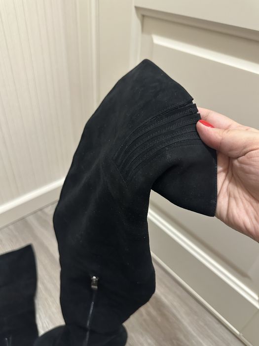 Замшевые ботфорты