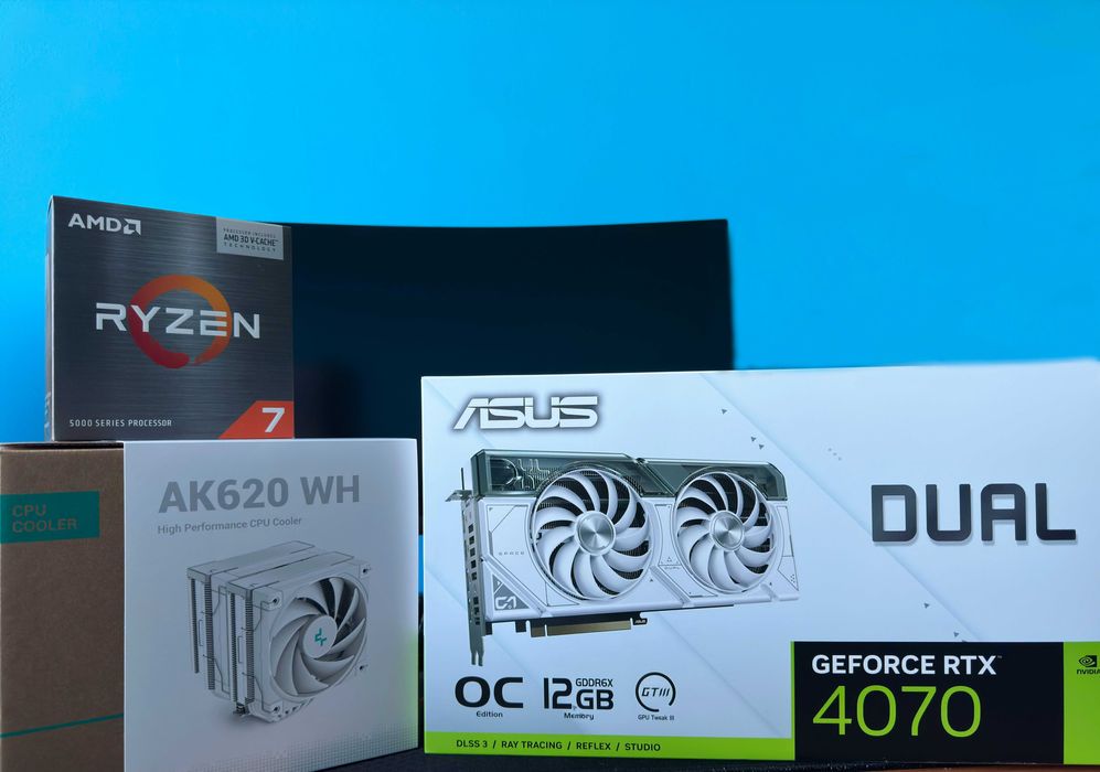 Пълен геймърски сетъп RTX 4070 / Ryzen 7 5800X3D + 165Hz монитор + Logitech G Pro + Razer Huntsman V2
