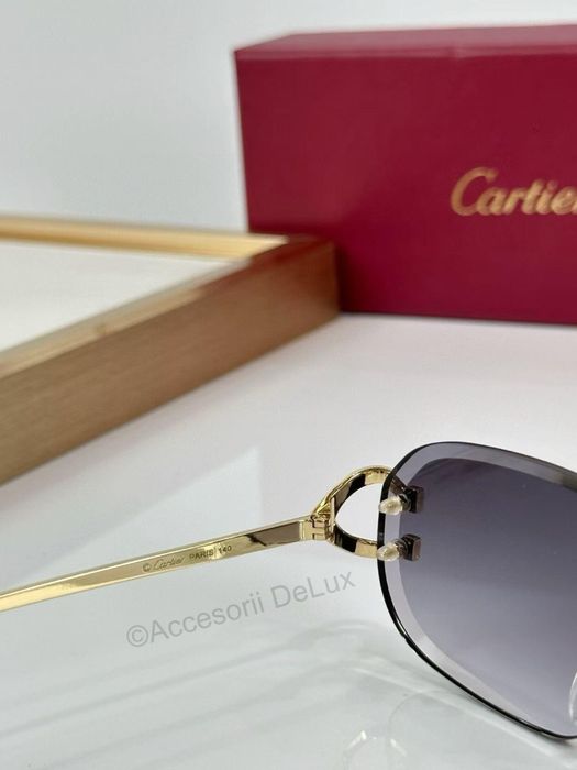 Ochelari de Soare Cartier Premiere  CT0468S Noi Full Box Verificare Colet  Gold