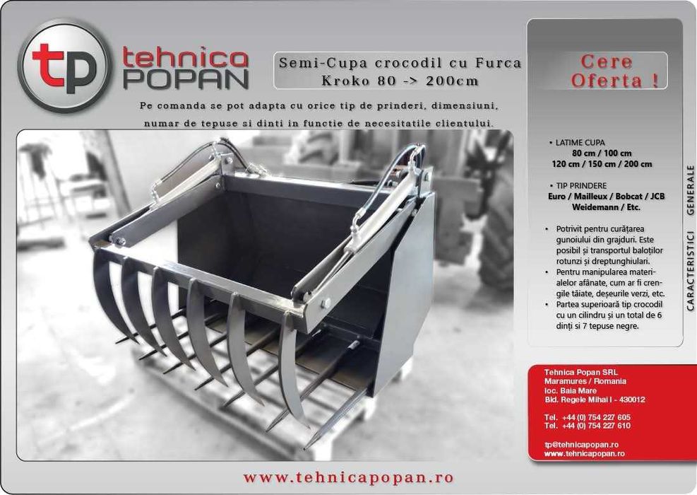 Furca tip crocodil-Toate latimile si sistemele de prindere la comanda.