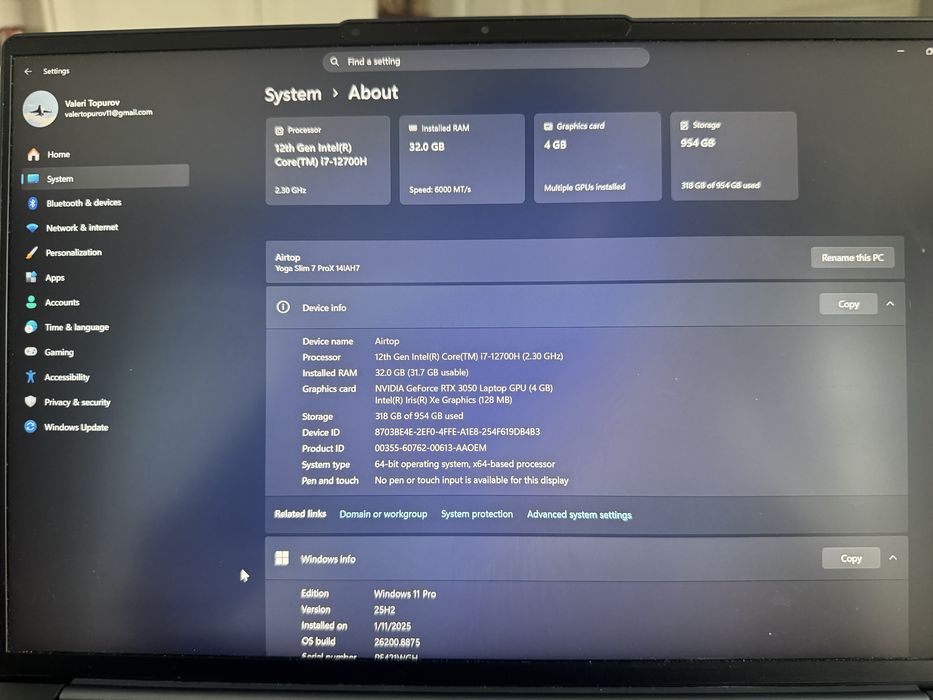 Лаптоп Lenovo Yoga slim7 Pro
