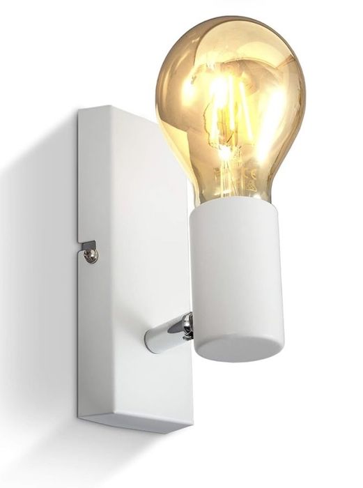 BKLicht Spot reglabil din metal alb, potrivit pentru 1 bec E27