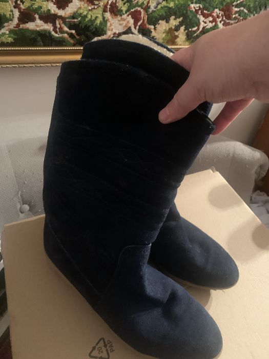 Cizme piele naturala suede imblanite 40