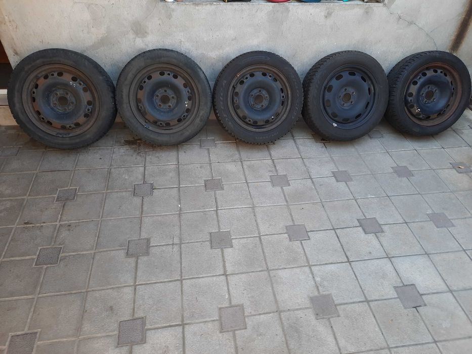 jante tabla 15" 5x100 cu anvelope m+s 195/55r15 skoda fabia