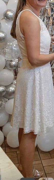 Черна дантелена рокля Люци, Дантелена бяла, GUESS S