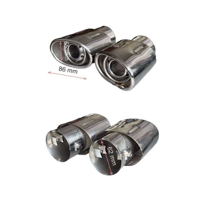 Накрайник ауспух 3038/200B 2БР/К-Т ляв и десен вход-62мм изход-86/55мм