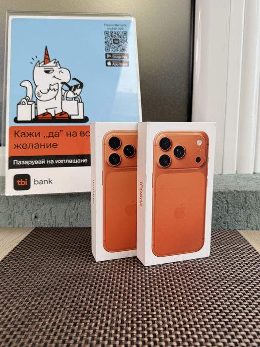 НОВ!512! iPhone 17 pro ORANGE/BLUE*ЛИЗИНГ Гаранция айфон 17 про син оранжев