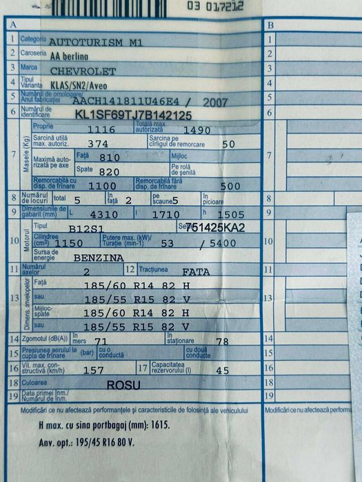 Chevrolet Aveo ~ 1.2Benzina ~ A/C Geamuri Electrice ~ 126000Km