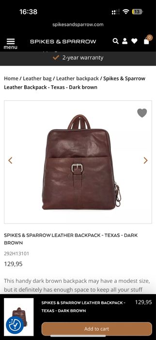 Рюкзак SPIKES & SPARROW кожаный