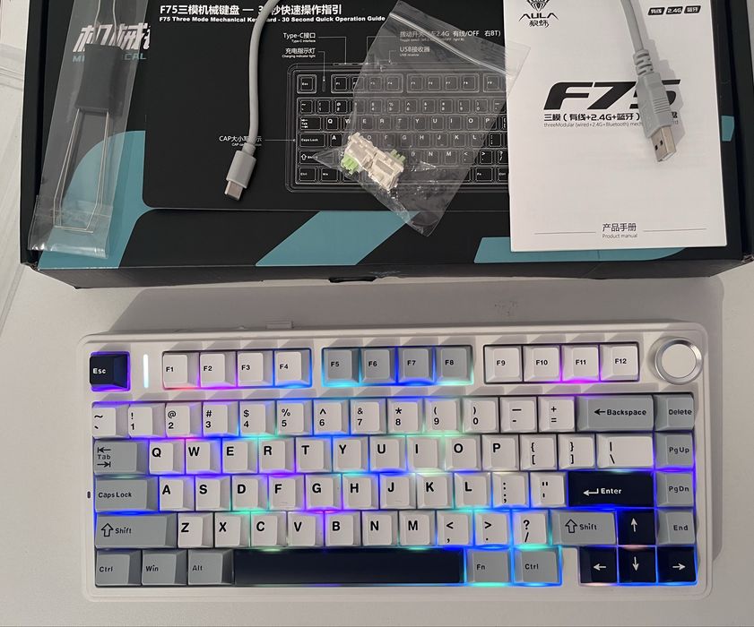 Клавиатура Aula F75 белый