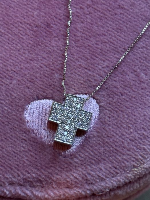 Колие бяло злато и диаманти