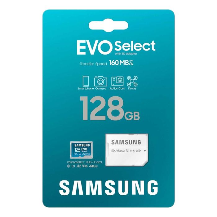 Samsung EVO Select microSD + Adapter, Fleshka 128GB microSDXC