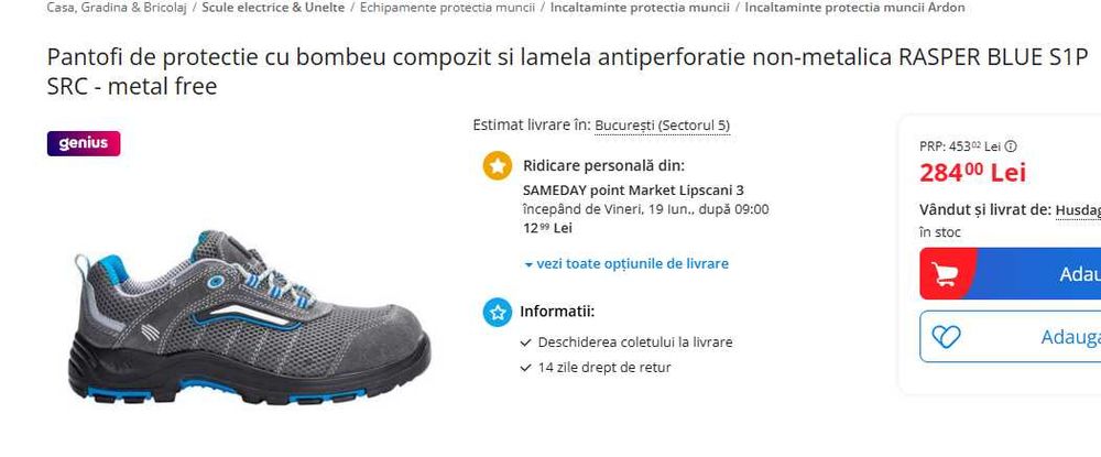 Pantofi de protectie Ardon  Rasper S1 P Noi