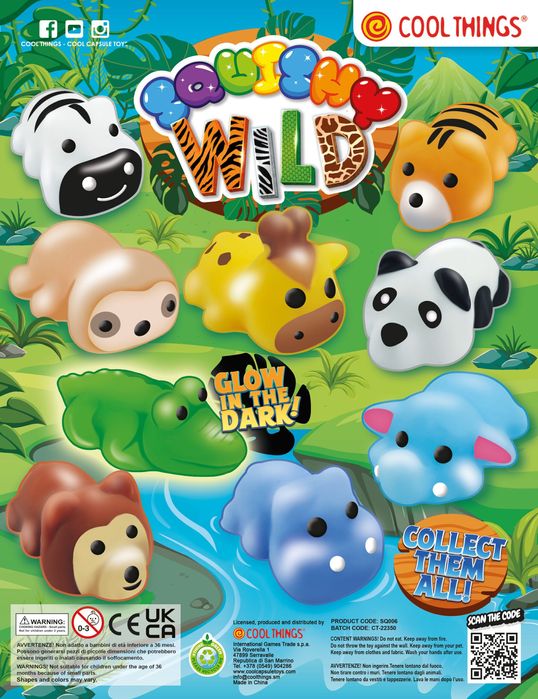 50мм капсули с играчки "Squishy wild animals" - 0,40 €