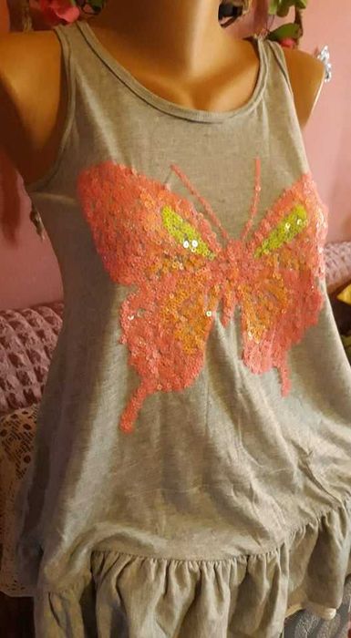 ZARA Детска Рокля/Туника-памук