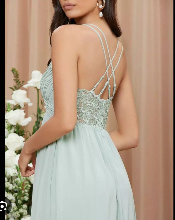 Официална рокля злена мента