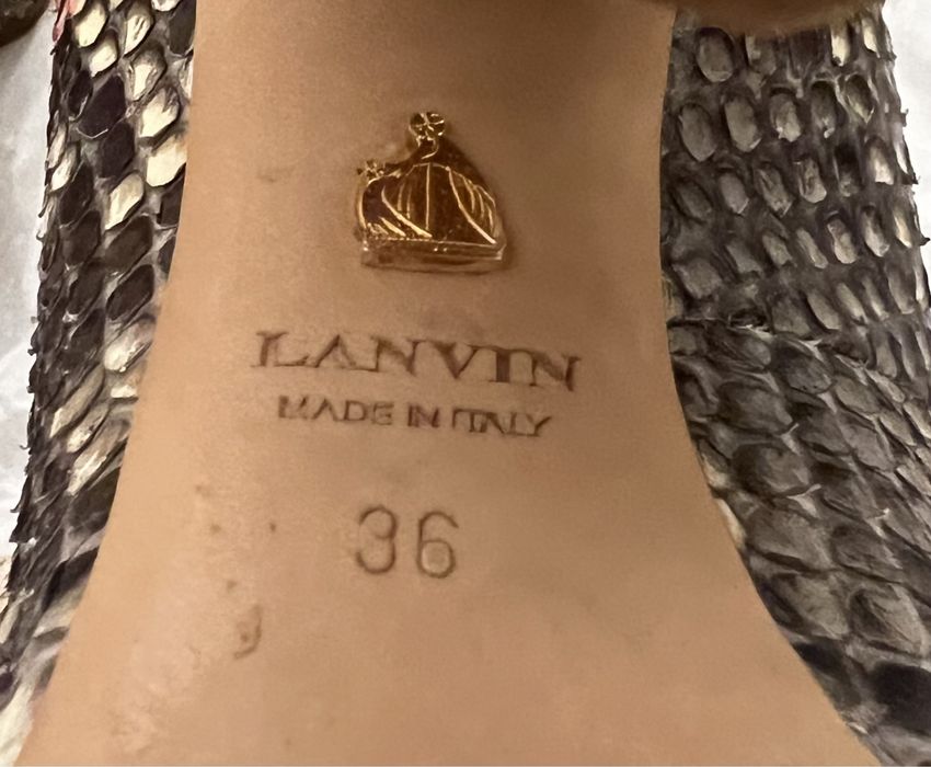 Экслюзивные брендовые туфли Lanvin питон мультиколор Paris