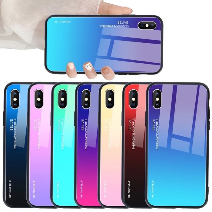 Husa Gradient din sticla iPhone X , XR, XS Max, 11, 11 Pro, 11 Pro Max