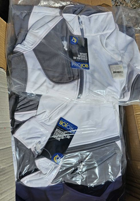 Geaca anti-vant, anti-ploaie ProJob, UNISEX din Suedia, alb + gri, nou