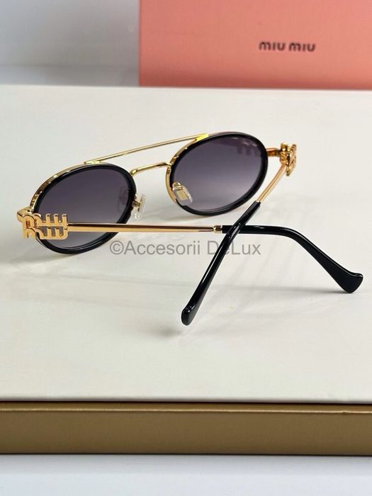 Ochelari de Soare Miu Miu MU-54ZS Frame Noi Full Box [Verificare Colet] Gold/Black