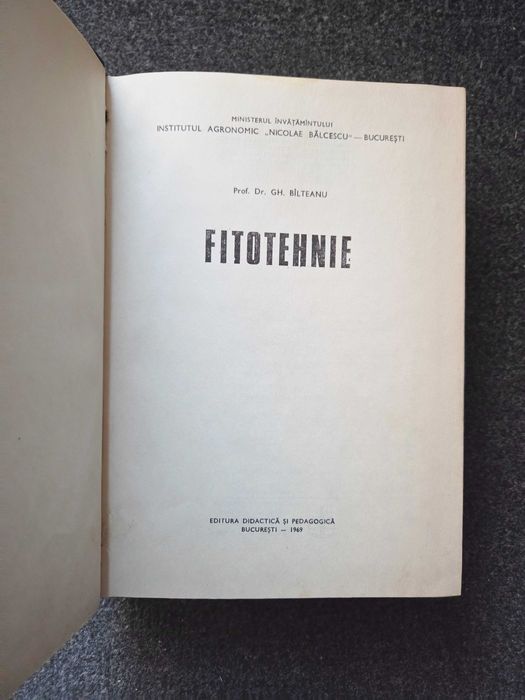 FITOTEHNIE - Bilteanu 1969