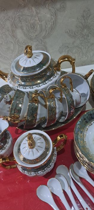 Чехословакия чайный сервиз "Олень" на 6 персон 34 придмета новый