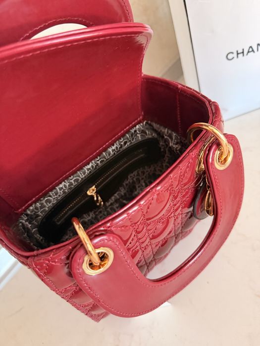 Дамска чанта Lady Dior mini cherry red