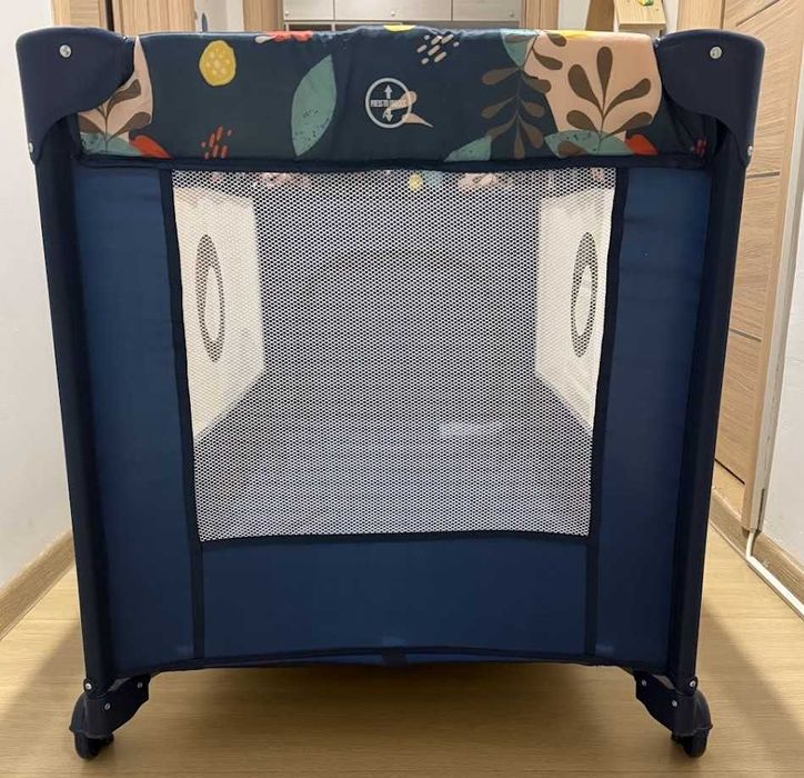 Vand Patut pliant cu fermoar 2 roti 120x60 cm albastru stare perfecta