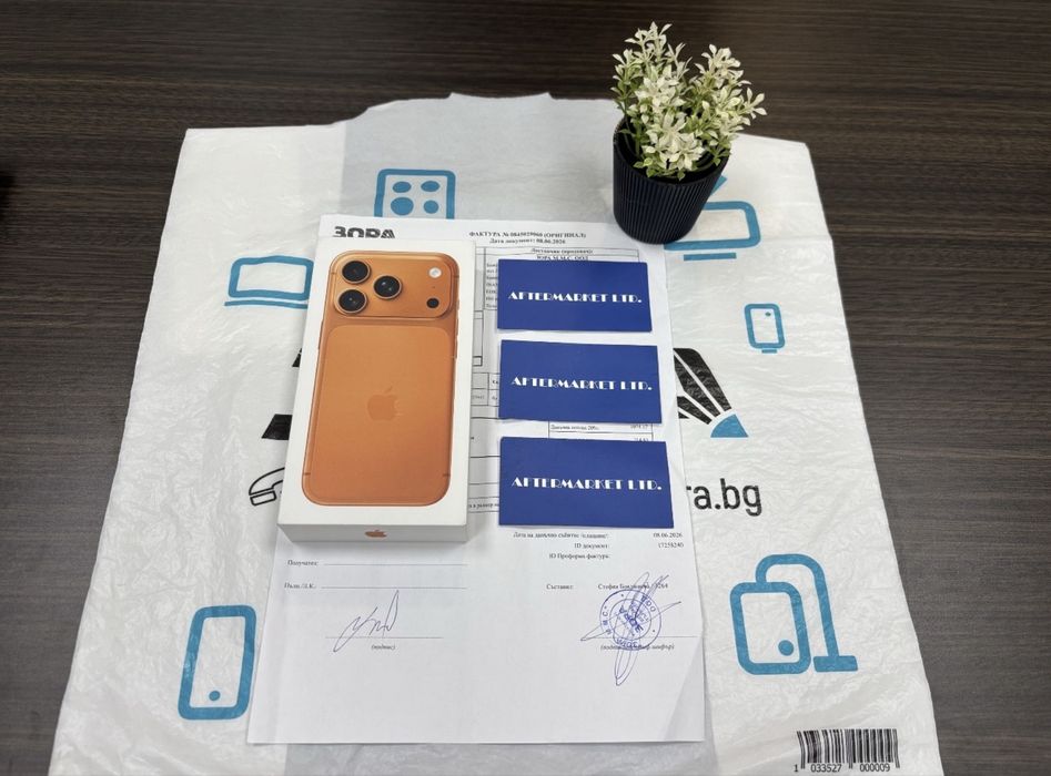 ЗАПЕЧАТАН 256GB iPhone 17 Pro Зора Гаранция 2028г. Orange