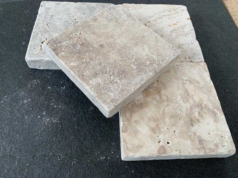 Travertin/Placi Travertin/Pavaj Travertin Cream Silver 15,2x15,2x3 cm