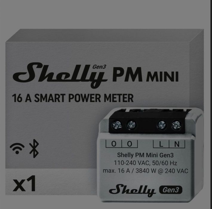 Shelly PM MINI GEN3, Wi-Fi + Bluetooth smart power meter