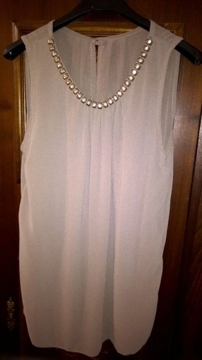 Bluza bej, fara maneci