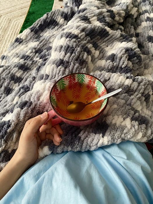 Плюшевое одеяло ручной работы