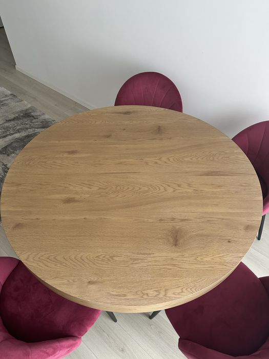 Masă dining lemn masiv extensibilă 120 cm >> 160 cm – modernă, stare impecabilă