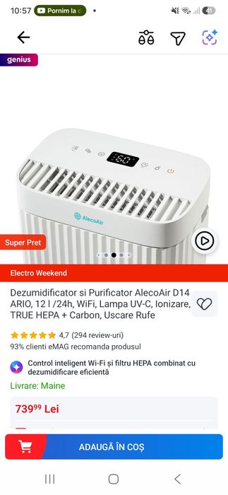 Dezumidificator si purificator Aleco air