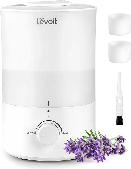 LEVOIT Dual 150 Овлажнители за спалня, голяма стая, 3L Cool Mist дифузер с етерични масла с пълнене отгоре за бебешка стая и растения, 360° дюза,