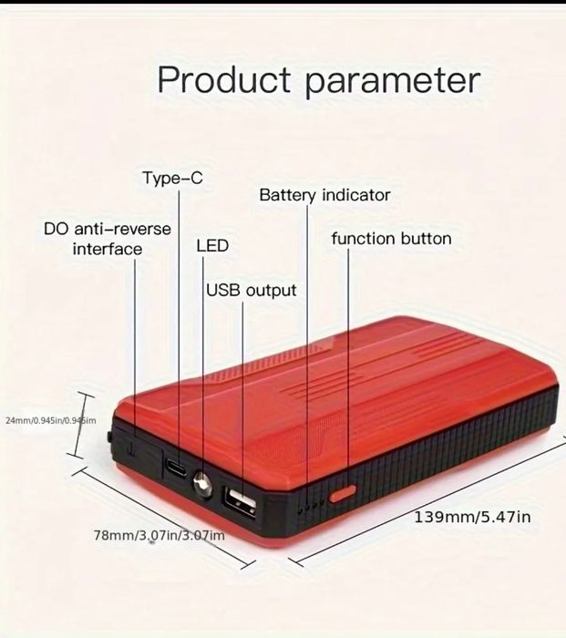 Starter auto multifunctional 500A