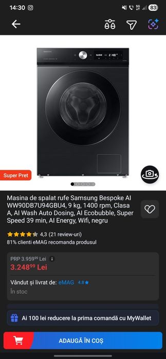 Masina de spalat rufe Samsung