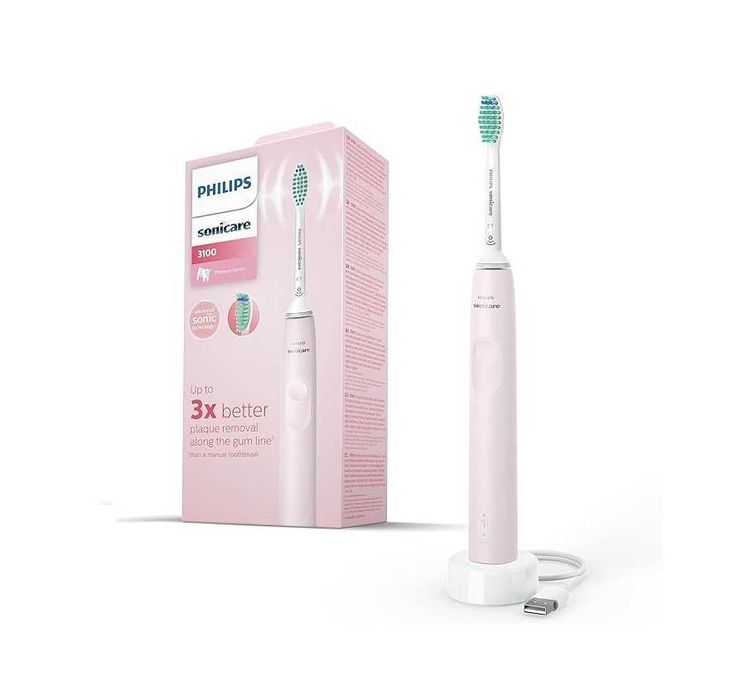 Електрическа четка за зъби Philips Sonicare Series 3100 HX3671/11 , Сензор за натиск, Розова