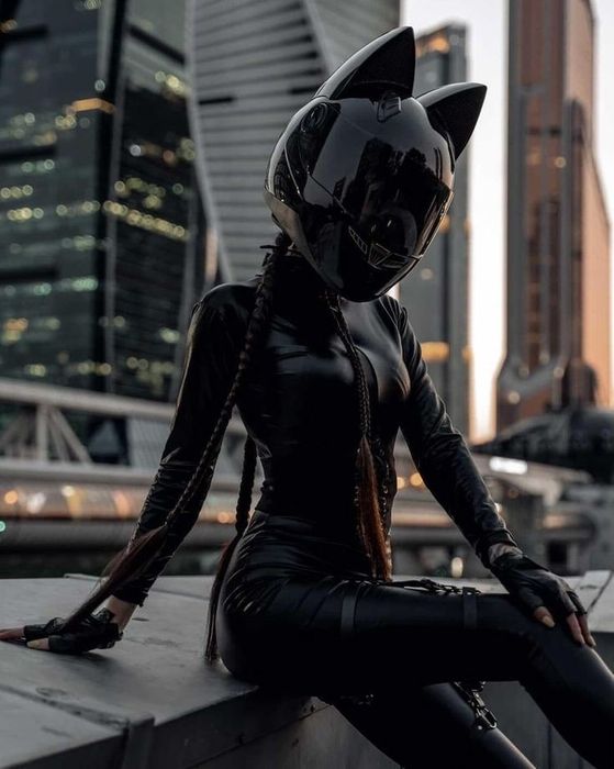 Мотошлем кошка женский мотоциклеиный шлем каска защитный защита