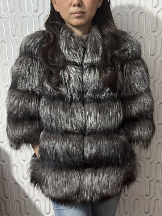 Бимбо шуба из натуральной чернобурки