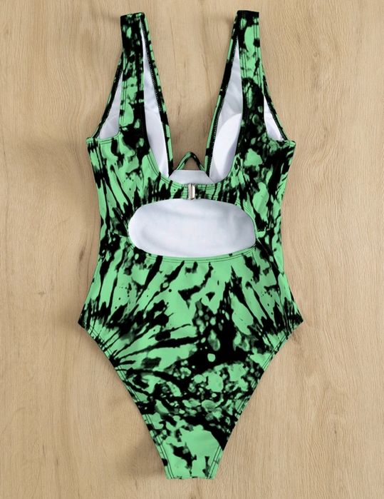 Costum de baie verde dintr-o bucata cu sarma
